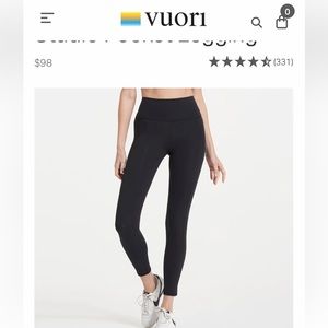 Vuori Studio Pocket Legging New Small Black